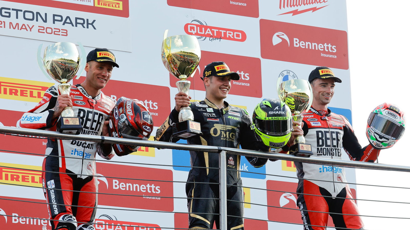 Podium three, Ryde, Bridewell, Irwin, Donington, 2023, round three
